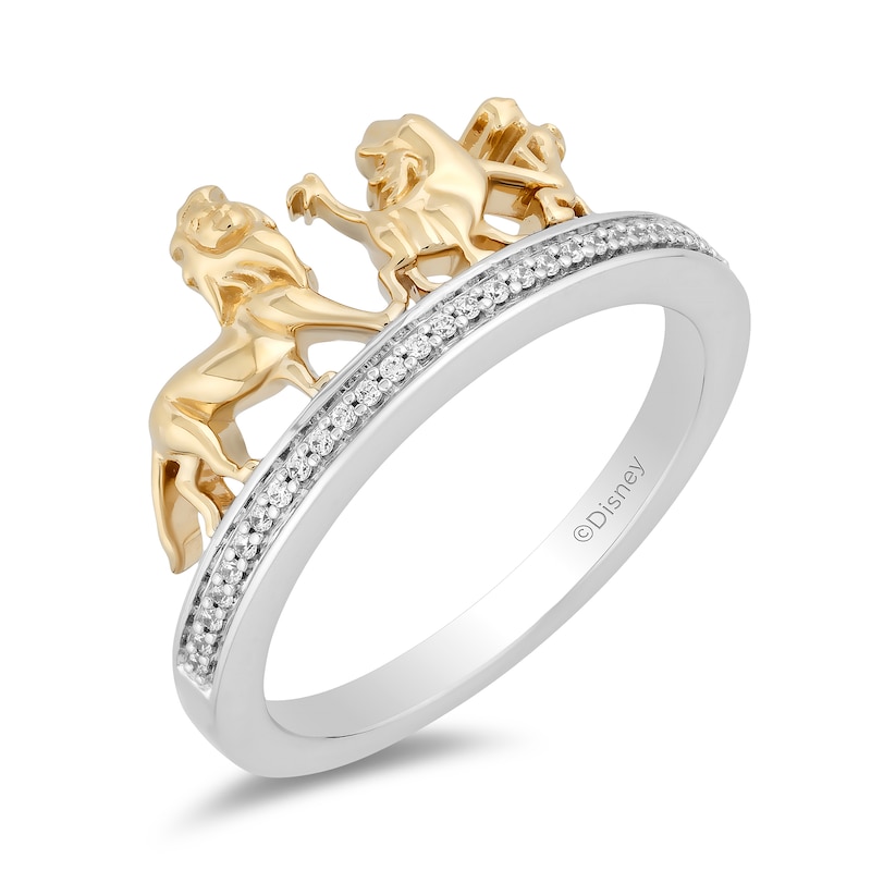 Disney Treasures The Lion King 0.08 CT. T.W. Diamond Character Ring in Sterling Silver and 10K Gold