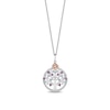 Thumbnail Image 1 of Enchanted Disney Wish Amethyst, Blue Topaz and 0.115 CT. T.W. Diamond Tree Pendant in Sterling Silver and 10K Rose Gold