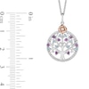Thumbnail Image 2 of Enchanted Disney Wish Amethyst, Blue Topaz and 0.115 CT. T.W. Diamond Tree Pendant in Sterling Silver and 10K Rose Gold