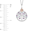 Thumbnail Image 3 of Enchanted Disney Wish Amethyst, Blue Topaz and 0.115 CT. T.W. Diamond Tree Pendant in Sterling Silver and 10K Rose Gold