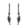 Enchanted Disney Villains Maleficent 0.085 CT. T.W. Diamond Wing Drop Earrings in Sterling Silver with Black Rhodium