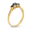 Thumbnail Image 2 of Blue Sapphire and 0.04 CT. T.W. Diamond Three Stone Ring in 10K Gold
