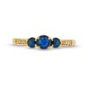 Thumbnail Image 3 of Blue Sapphire and 0.04 CT. T.W. Diamond Three Stone Ring in 10K Gold