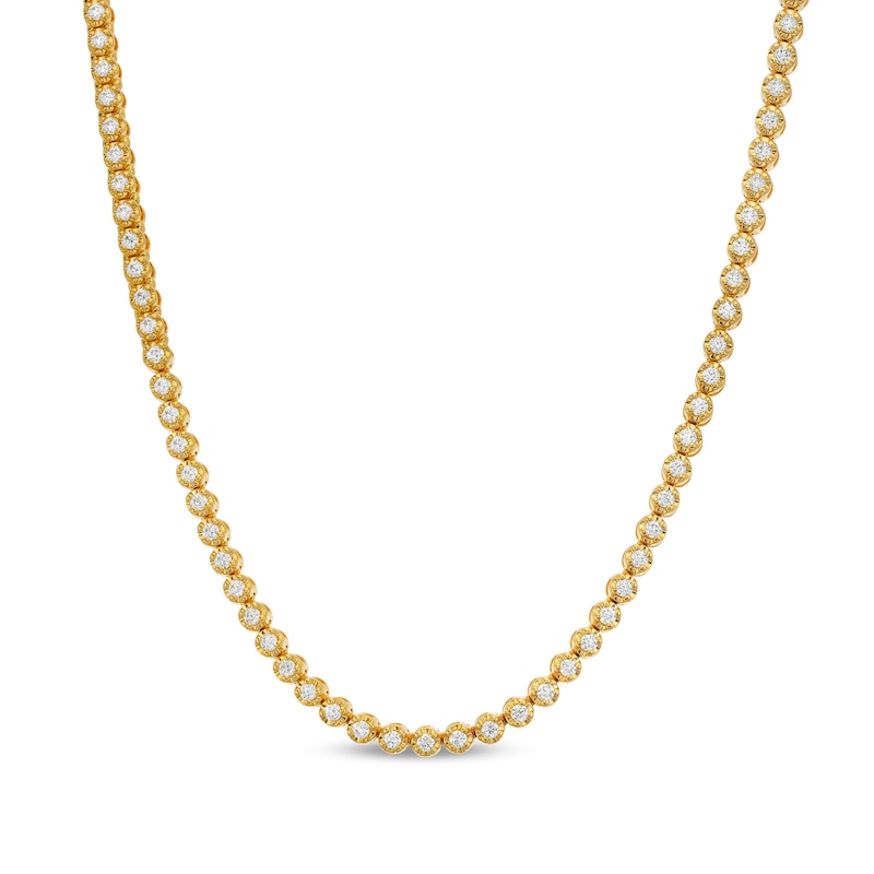 Men's 5.00 CT. T.W. Certified Lab-Created Diamond Tennis Necklace in 10K Gold (F/SI2) - 20"|Peoples Jewellers