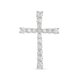 Men's 1.50 CT. T.W. Certified Lab-Grown Diamond Cross Necklace Charm in 10K White Gold (F/SI2)