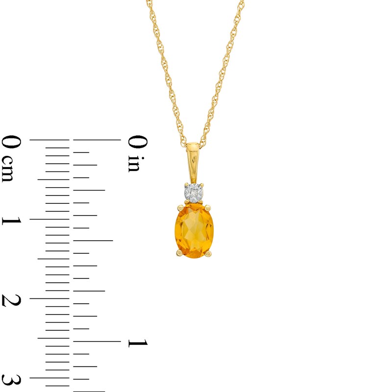 Oval Citrine and Diamond Accent Pendant and Stud Earrings Set in 10K Gold