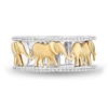 Thumbnail Image 2 of Disney Treasures The Lion King 0.115 Diamond Edge Elephants Ring in Sterling Silver and 10K Gold