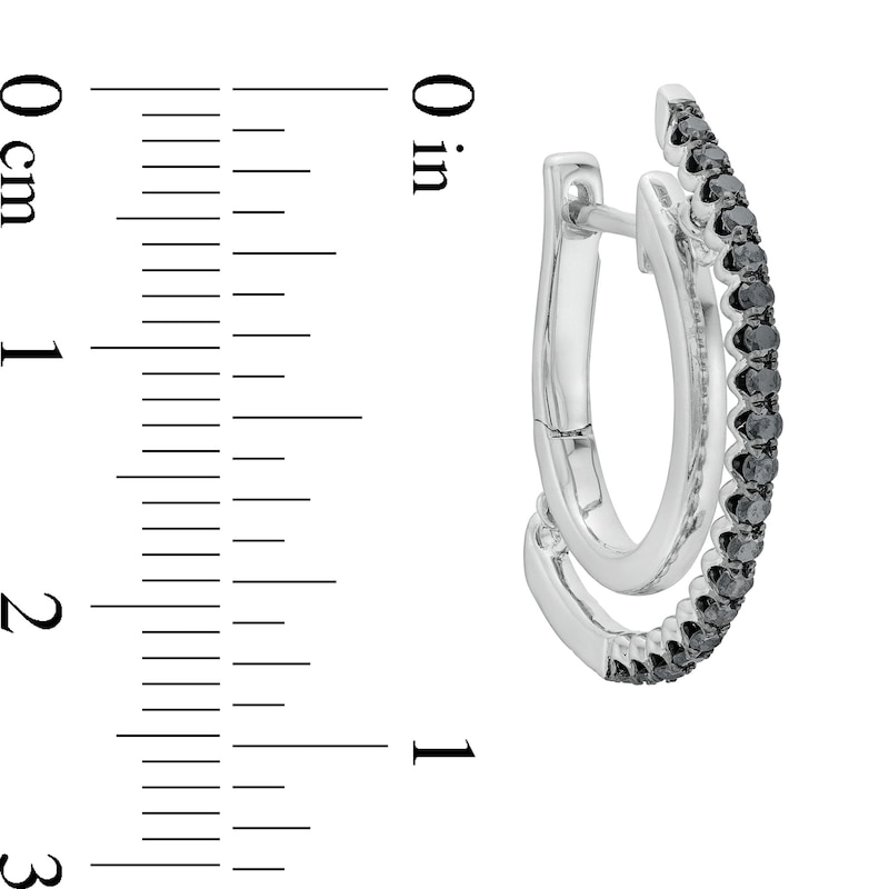 Unstoppable Love™ 0.50 CT. T.W. Black Diamond J-Hoop Earrings in Sterling Silver
