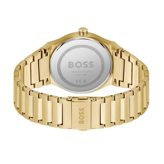 Men's Hugo Boss Candor Gold-Tone IP Watch with Black Dial (Model: 1514077)