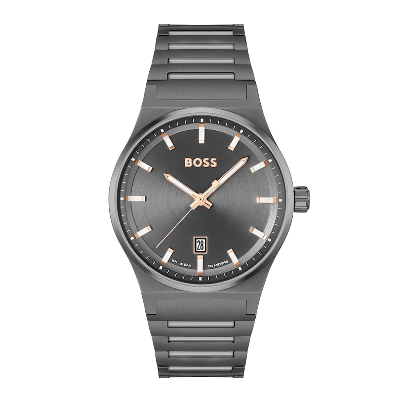 Men's Hugo Boss Candor Grey IP Watch with Grey Dial (Model: 1514078)|Peoples Jewellers