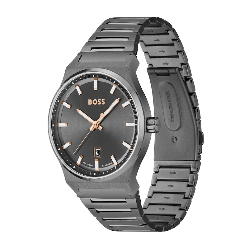 Main Image 2 of Men's Hugo Boss Candor Grey IP Watch with Grey Dial (Model: 1514078)