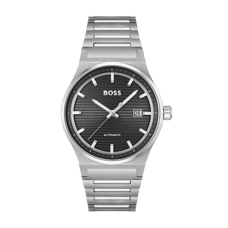 Men's Hugo Boss Candor Automatic Watch with Textured Black Dial (Model: 1514117)|Peoples Jewellers