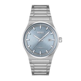Men's Hugo Boss Candor Automatic Watch with Textured Light Blue Dial (Model: 1514118)