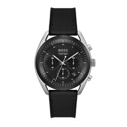 Men's Hugo Boss Top Black Chronograph Silicone Strap Watch with Black Dial (Model: 1514091)