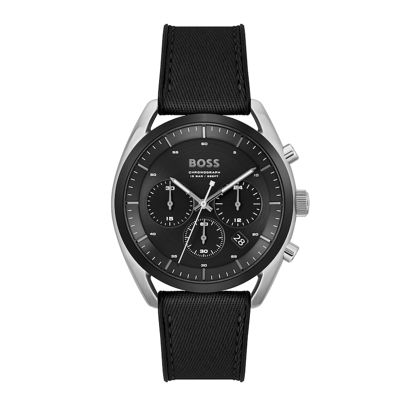 Men's Hugo Boss Top Chronograph Silicone Strap Watch with Dial (Model: )|Peoples Jewellers
