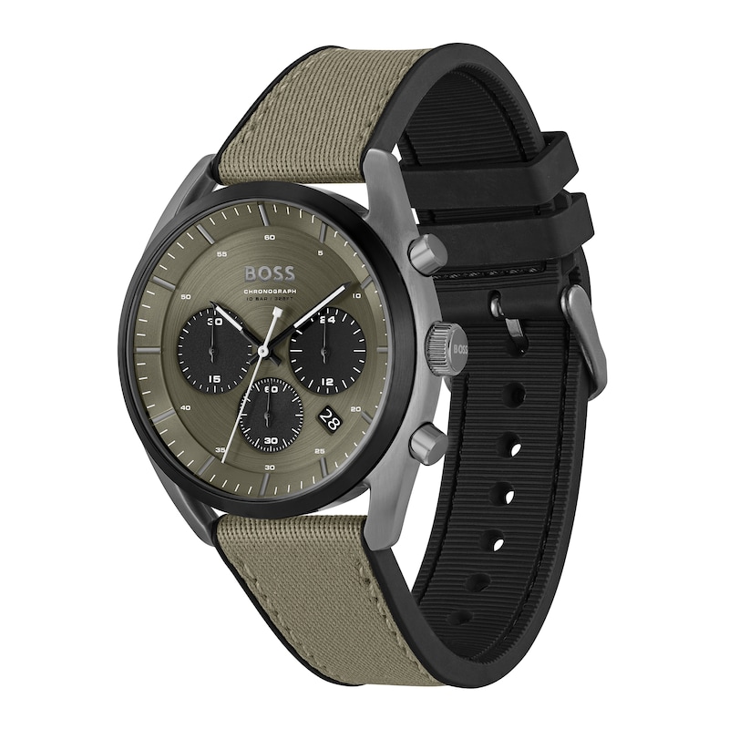 Main Image 2 of Men's Hugo Boss Top Green Chronograph Silicone Strap Watch with Green Dial (Model: 1514092)
