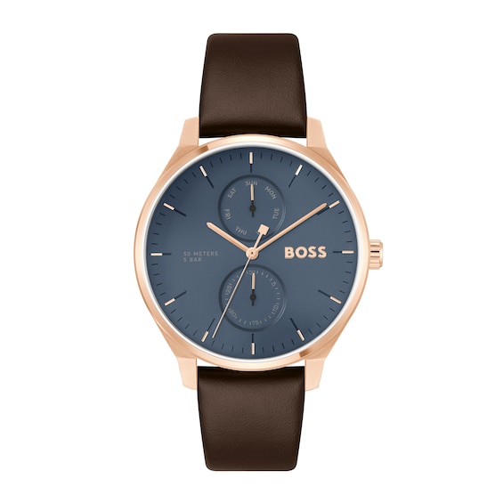 Men\'s Hugo Boss Candor Automatic Watch with Textured Black Dial (Model:  1514117) | Peoples Jewellers