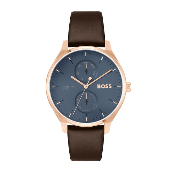 Men's Hugo Boss Candor Automatic Watch with Textured Black Dial (Model:  1514117) | Peoples Jewellers