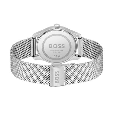 Men's Hugo Boss Principle Mesh Watch with Textured Dark Blue Dial (Model: 1514115)