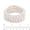 Thumbnail Image 3 of 8.3-9.3mm Oval Freshwater Cultured Pearl Triple Row Stretch Bracelet