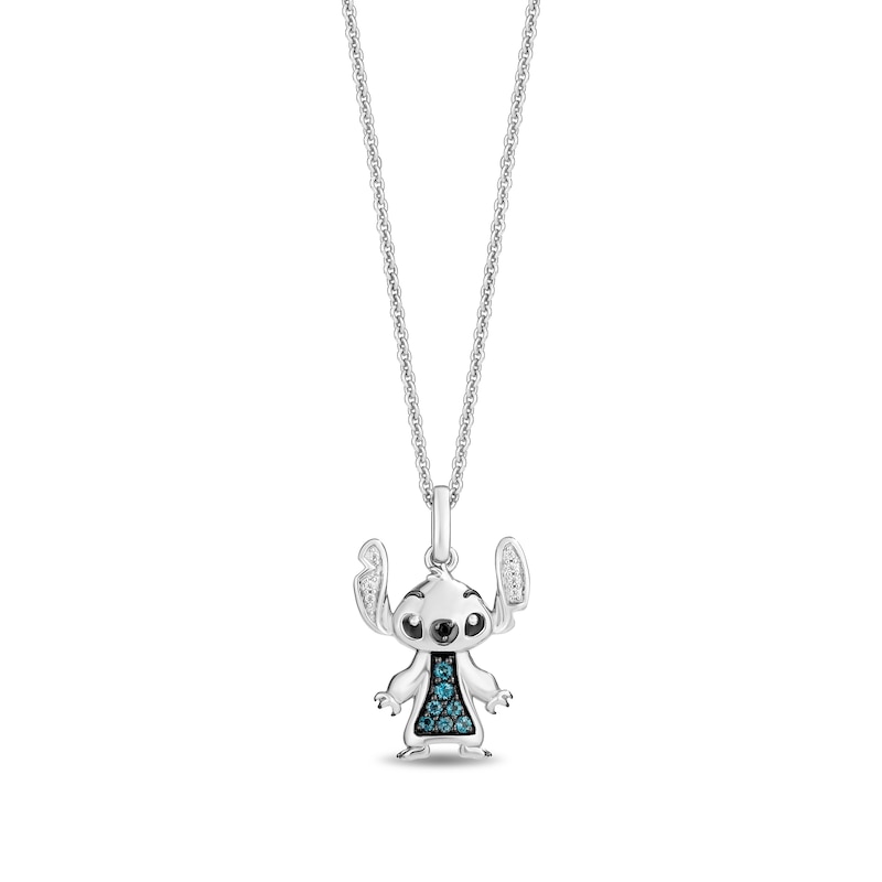 Disney Treasures Lilo and Stitch 0.11 CT. T.W. Diamond and Blue Topaz Pendant and Earrings Set in Sterling Silver|Peoples Jewellers