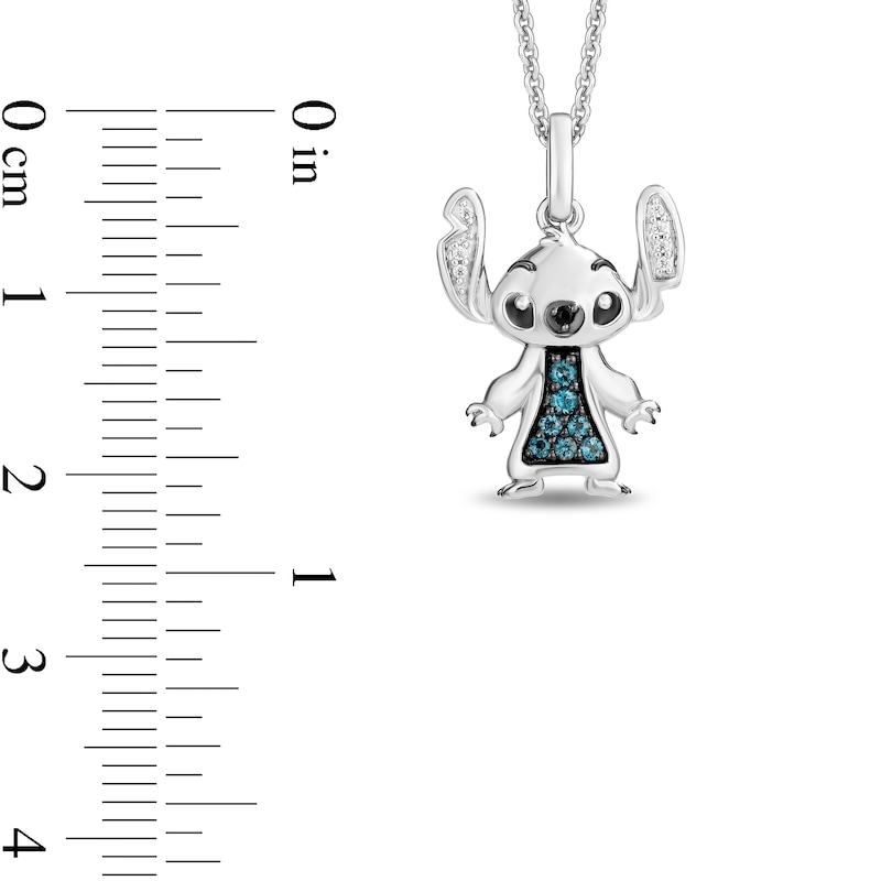 Main Image 3 of Disney Treasures Lilo and Stitch 0.11 CT. T.W. Diamond and Blue Topaz Pendant and Earrings Set in Sterling Silver