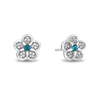 Disney Treasures Lilo and Stitch 0.11 CT. T.W. Diamond and Blue Topaz Pendant and Earrings Set in Sterling Silver