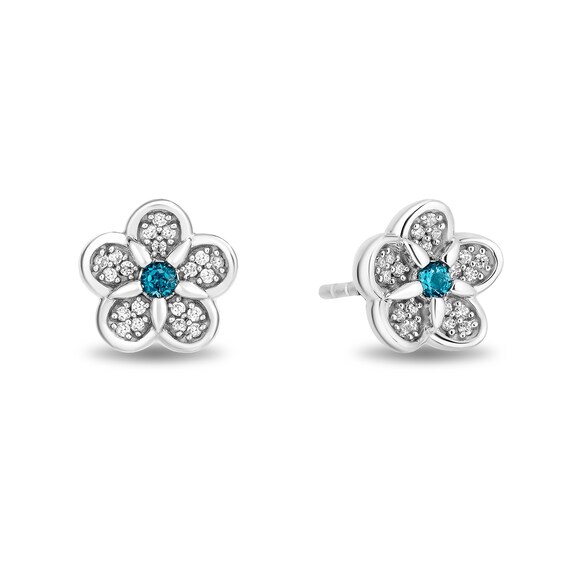 Disney Treasures Lilo and Stitch 0.11 CT. T.W. Diamond and Blue Topaz Pendant and Earrings Set in Sterling Silver