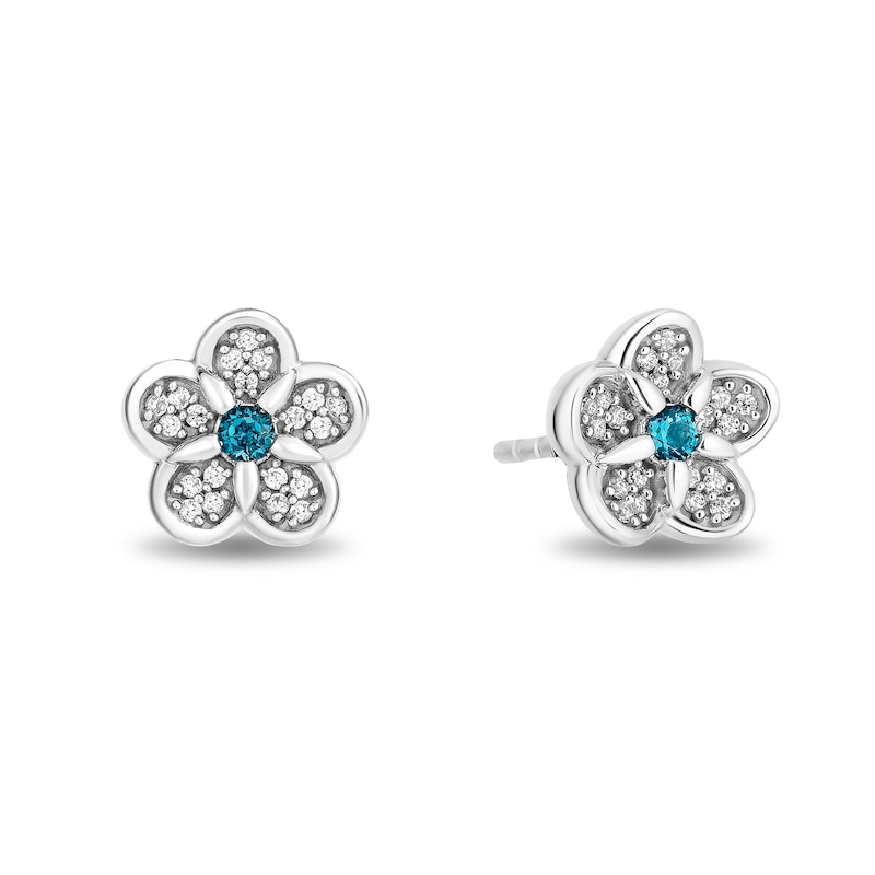 Main Image 5 of Disney Treasures Lilo and Stitch 0.11 CT. T.W. Diamond and Blue Topaz Pendant and Earrings Set in Sterling Silver