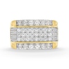 Thumbnail Image 4 of Men's 2.50 CT. T.W. Diamond Rectangular Raised Row Ring in 10K Gold