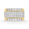 Thumbnail Image 3 of Men's 2.50 CT. T.W. Diamond Rectangular Raised Row Ring in 10K Gold