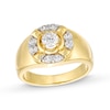 Thumbnail Image 1 of Men's 1.00 CT. T.W. Canadian Certified Diamond Crest Frame Signet Ring in 14K Gold (I/I2)