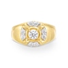 Thumbnail Image 4 of Men's 1.00 CT. T.W. Canadian Certified Diamond Crest Frame Signet Ring in 14K Gold (I/I2)