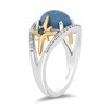 Thumbnail Image 2 of Enchanted Disney Wish Oval Blue Opal and 0.18 CT. T.W. Diamond Stars Ring in Sterling Silver and 10K Gold