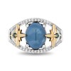 Thumbnail Image 4 of Enchanted Disney Wish Oval Blue Opal and 0.18 CT. T.W. Diamond Stars Ring in Sterling Silver and 10K Gold