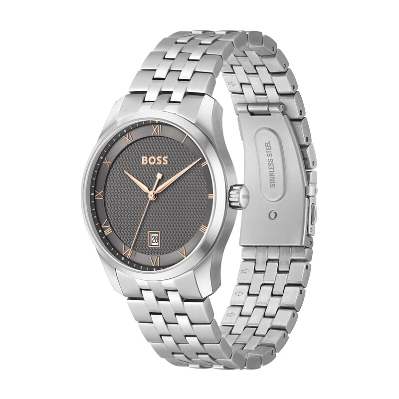 Main Image 2 of Men's Hugo Boss Principle Watch with Textured Grey Dial (Model: 1514116)