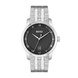 Men's Hugo Boss Principle Watch with Textured Black Dial (Model: 1514123)