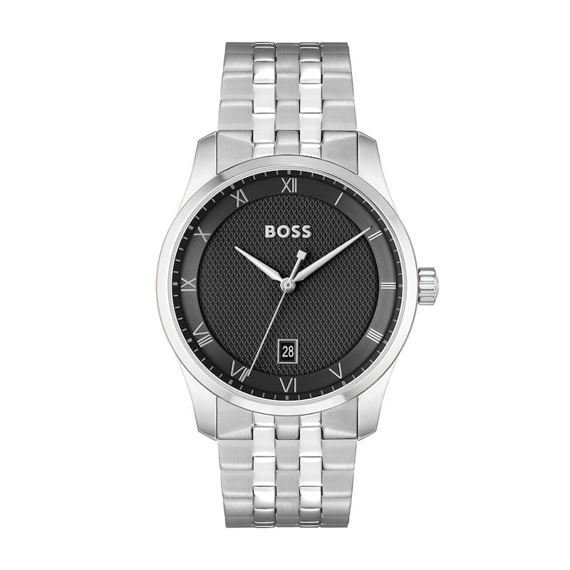 Men's Hugo Boss Principle Watch with Textured Black Dial (Model: 1514123)