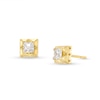 Thumbnail Image 1 of Men's 0.50 CT. T.W. Square-Cut Canadian Certified Diamond Spike Frame Solitaire Stud Earrings in 14K Gold (I/I2)