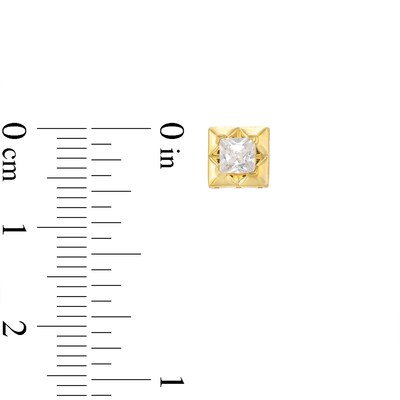 Men's 0.50 CT. T.W. Square-Cut Canadian Certified Diamond Spike Frame Solitaire Stud Earrings in 14K Gold (I/I2)