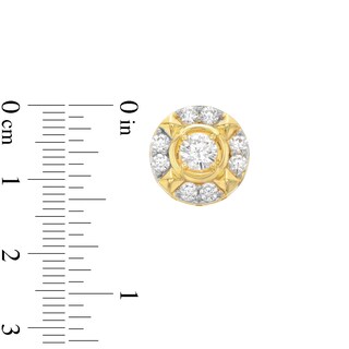 Men's 2.00 CT. T.W. Canadian Certified Diamond Crest Frame Stud Earrings in 14K Gold (I/I2)