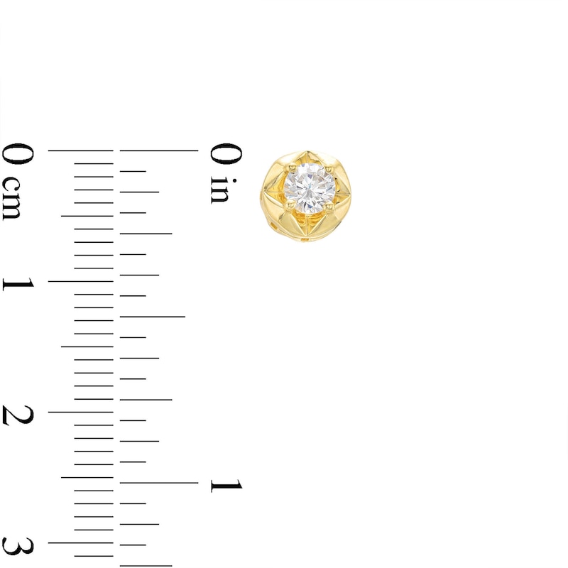 Men's 0.50 CT. T.W. Canadian Certified Diamond Spike Frame Solitaire Stud Earrings in 14K Gold (I/I2)
