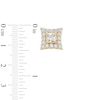 Thumbnail Image 2 of Men's 2.00 CT. T.W. Canadian Certified Diamond Concave Square Frame Stud Earrings in 14K Gold (I/I2