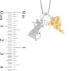 Thumbnail Image 2 of Disney Treasures Ratatouille Citrine Cheese with 0.065 CT. T.W. Diamond Remy Pendant in Sterling Silver and 10K Gold