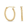 Thumbnail Image 1 of Oval-Shaped Twisting Hoop Earrings in 14K Gold
