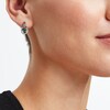 Thumbnail Image 2 of Unstoppable Love™ Lab-Created Emerald and White Lab-Created Sapphire Teardrop Stud Earrings in Sterling Silver