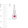 Thumbnail Image 2 of Unstoppable Love™ Lab-Created Ruby and White Lab-Created Sapphire Infinity Drop Earrings in Sterling Silver