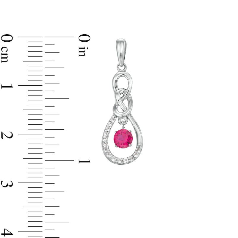 Unstoppable Love™ Lab-Created Ruby and White Lab-Created Sapphire Infinity Drop Earrings in Sterling Silver