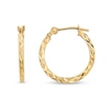Thumbnail Image 1 of 15.0mm Diamond-Cut Satin Finish Hoop Earrings in 14K Gold