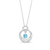 Thumbnail Image 0 of Unstoppable Love™ Swiss Blue Topaz and White Lab-Created Sapphire Circle Pendant in Sterling Silver